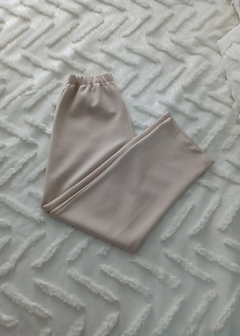 Bej Rengi Kadın Scuba kumaş tunik ve pantolon - Görsel 2