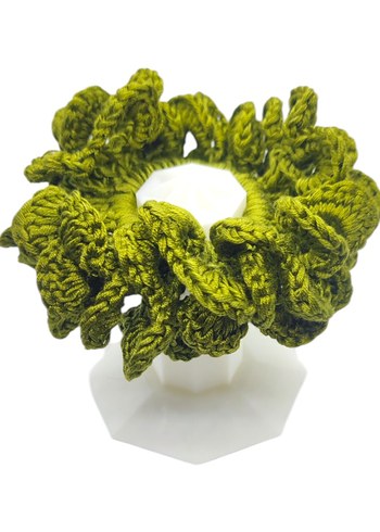 Yeşil El Örgüsü Bohem Saç Tokası - Görsel 2