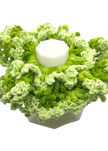 Yeşil Örgü Fırfırlı Saç Tokası - Görsel 2