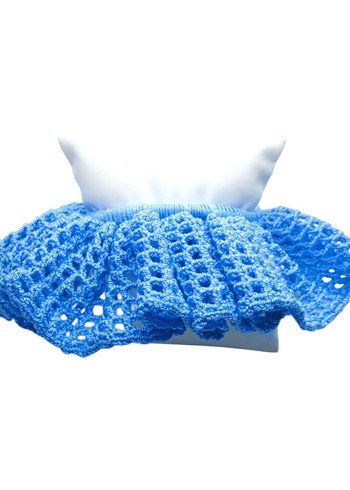 Mavi Örgü Fırfırlı Saç Tokası - Görsel 2