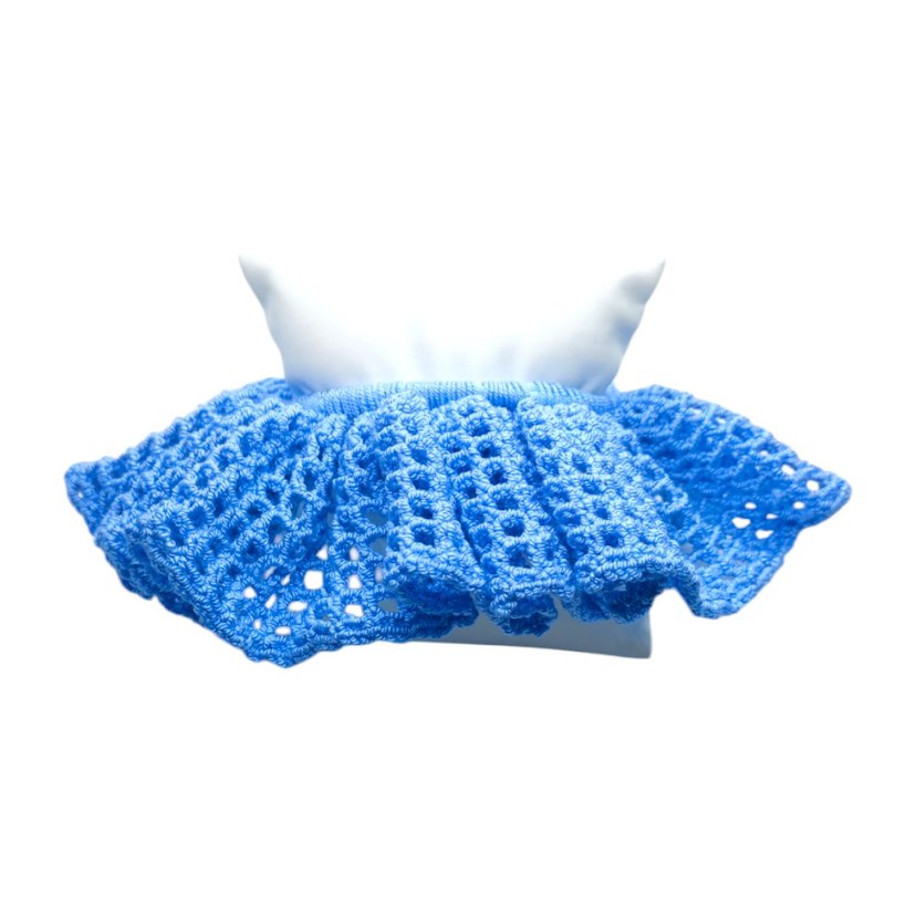 Mavi Örgü Fırfırlı Saç Tokası - Görsel 2