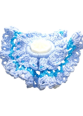 Mavi Fırfırlı Örgü Saç Tokası - Görsel 2