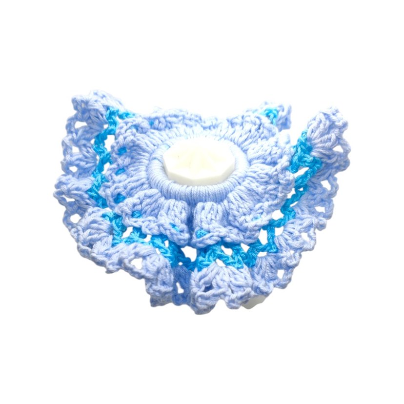 Mavi Fırfırlı Örgü Saç Tokası - Görsel 2