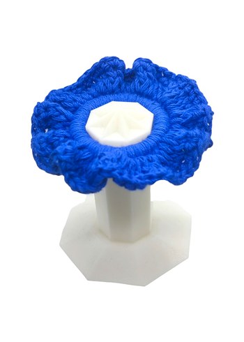 Mavi Örgü Fırfırlı Saç Tokası - Görsel 2