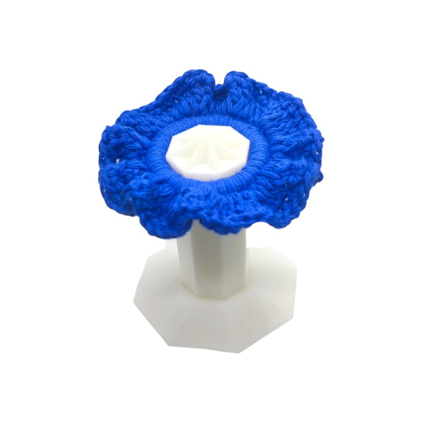 Mavi Örgü Fırfırlı Saç Tokası - Görsel 2