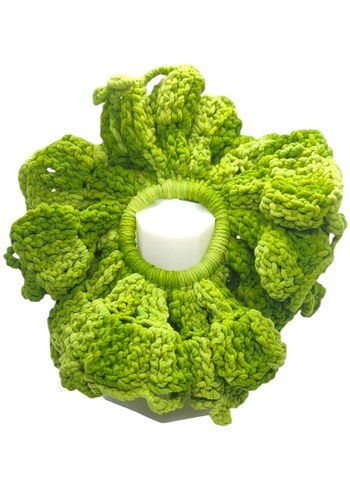 Yeşil Örgü Fırfırlı Saç Tokası - Görsel 2