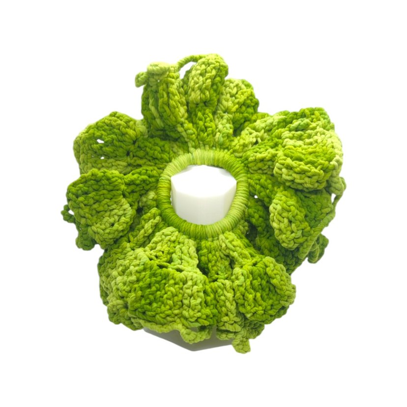 Yeşil Örgü Fırfırlı Saç Tokası - Görsel 2