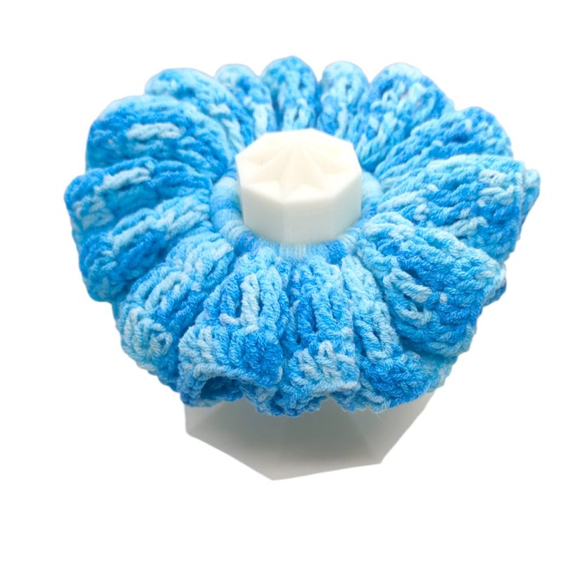 Mavi El Örgüsü Fırfırlı Saç Tokası - Görsel 2