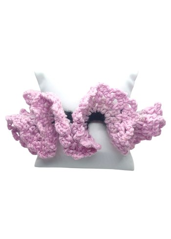 Pembe Örgü Fırfırlı Saç Tokası - Görsel 2