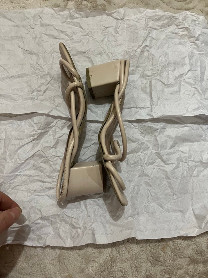 Bej Pastel topuklu sandalet - Görsel 2