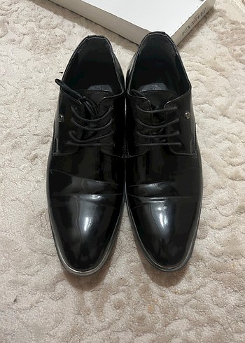 Siyah Parlak Klasik Erkek Ayakkabı - Görsel 6