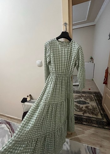 Uzun Kol, Volanlı, Salaş Kesim Kadın Elbise - Görsel 7