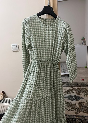 Uzun Kol, Volanlı, Salaş Kesim Kadın Elbise - Görsel 8