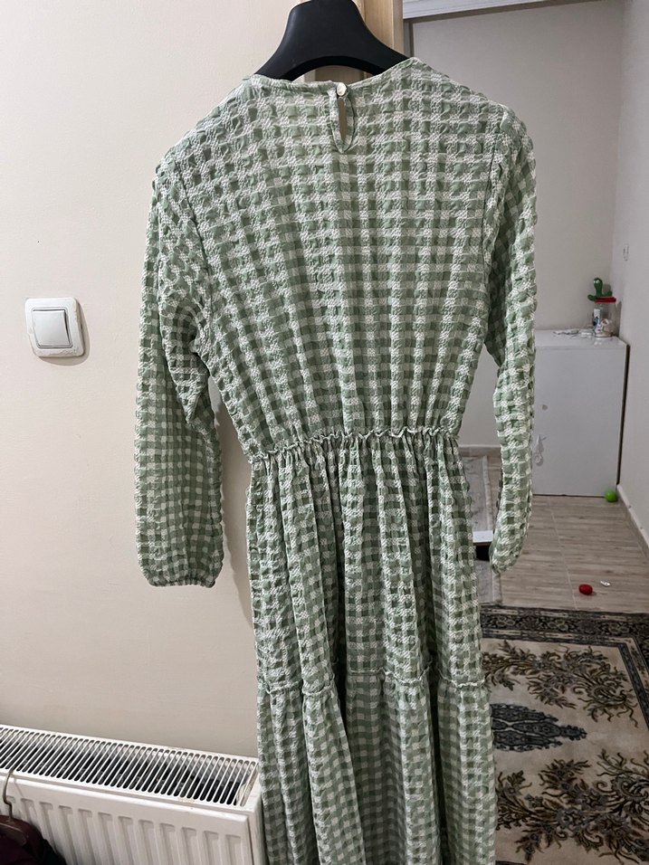 Uzun Kol, Volanlı, Salaş Kesim Kadın Elbise - Görsel 2