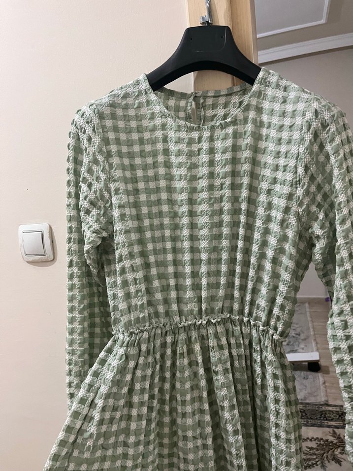 Uzun Kol, Volanlı, Salaş Kesim Kadın Elbise - Görsel 3