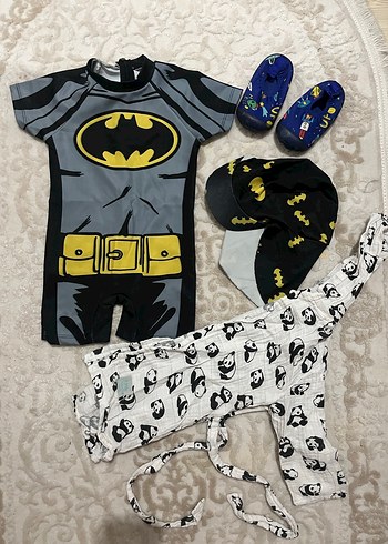 Çocuk Batman Desenli Gri Tulum - Görsel 2