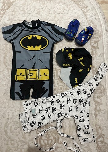 Çocuk Batman Desenli Gri Tulum - Görsel 3