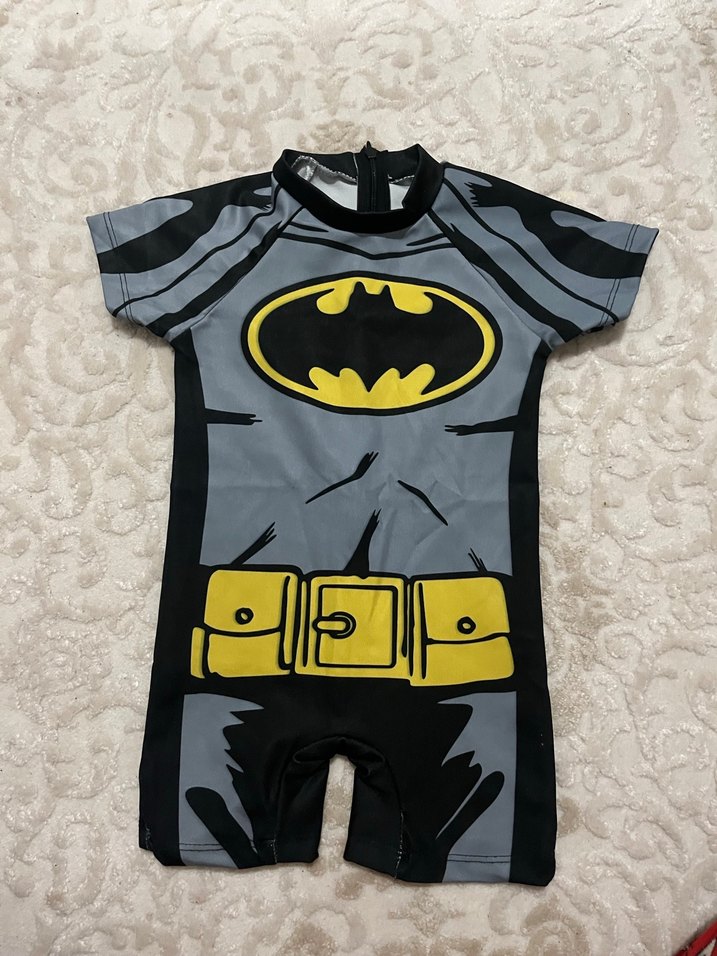 Çocuk Batman Desenli Gri Tulum - Görsel 4