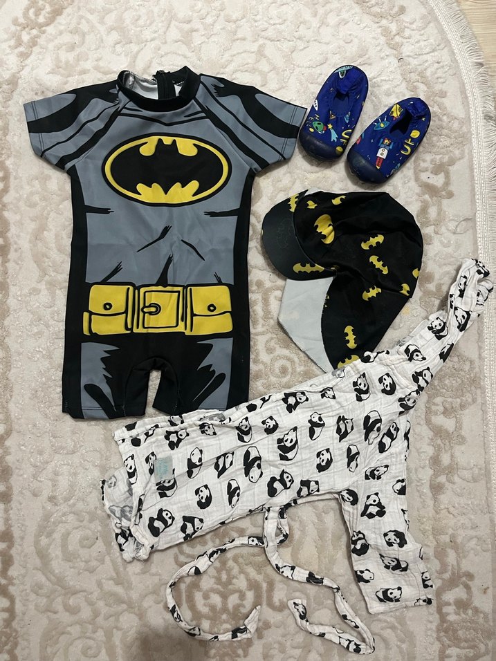 Çocuk Batman Desenli Gri Tulum - Görsel 2