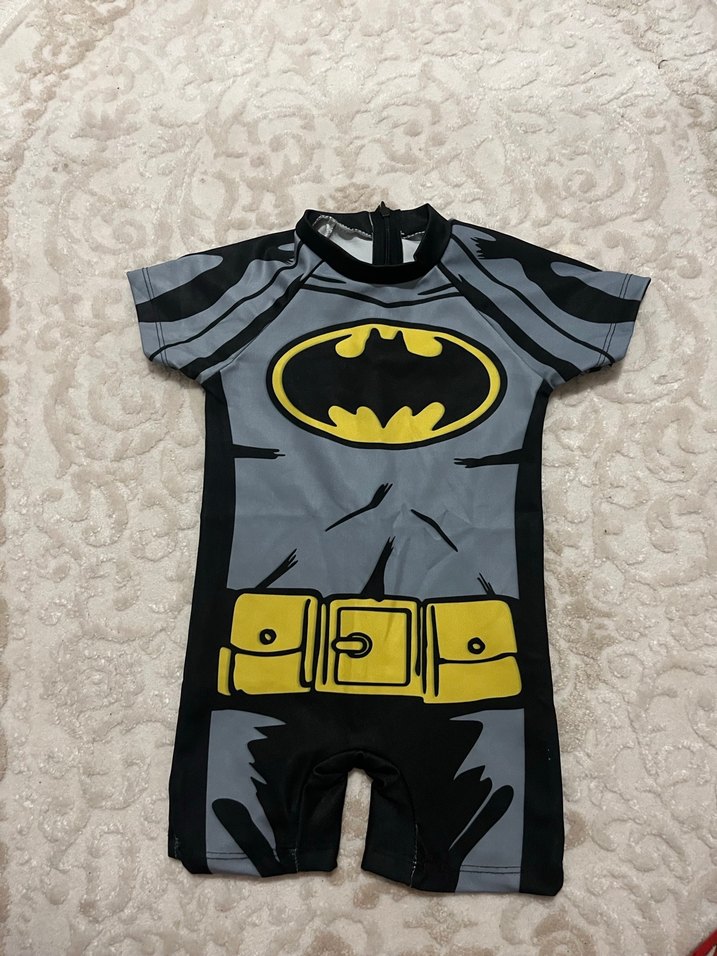 Çocuk Batman Desenli Gri Tulum - Görsel 5