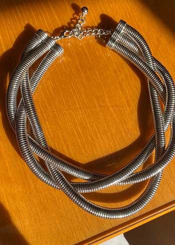 American Vintage Gümüş büyük renk kolye
