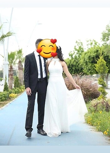 Beyaz Tüllü Nikah Elbisesi