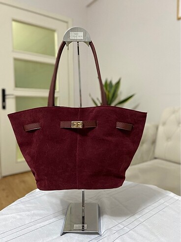 Süet Leo model bordo çanta