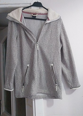 Gri Fermuarlı Midi Kadın Ceket - Görsel 2