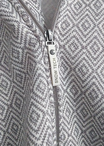 Gri Fermuarlı Midi Kadın Ceket - Görsel 6