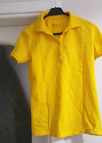 Kızlar için Sarı Kısa Kollu Polo Tişört - Görsel 3