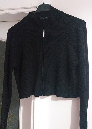 Fermuarlı Siyah Yüksek Yakalı Kadın Kazak - Görsel 3