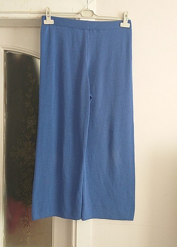 Mavi Bol Kesim Midi Denim Pantolon - Görsel 4