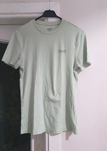 Erkek Yeşil Keten Tişört - Görsel 2