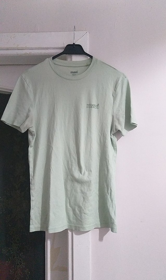 Erkek Yeşil Keten Tişört - Görsel 4