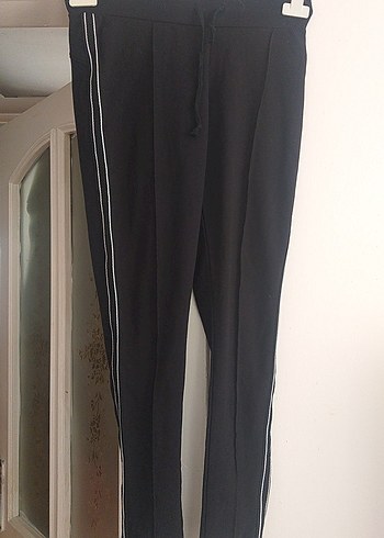 Siyah Çizgili Kadın Spor Pantolon - Görsel 4