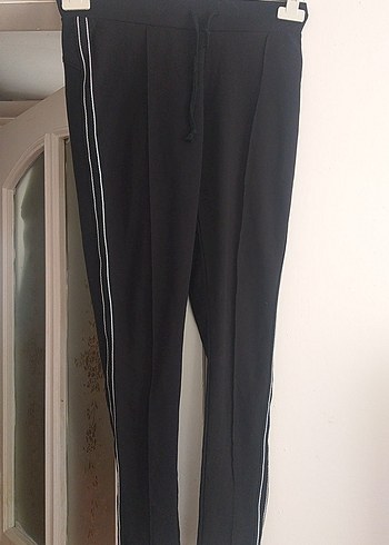 Siyah Çizgili Kadın Spor Pantolon - Görsel 3