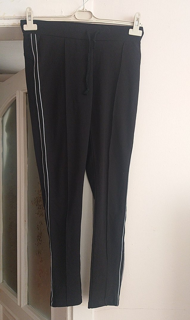 Siyah Çizgili Kadın Spor Pantolon - Görsel 2