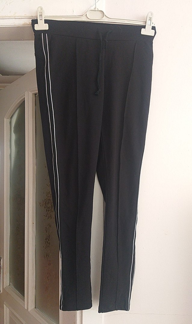 Siyah Çizgili Kadın Spor Pantolon - Görsel 4