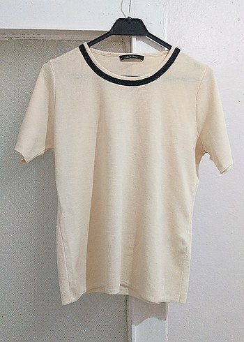 Beyaz Pastel Oversize Kadın Tişört - Görsel 3