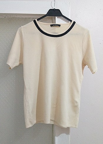 Beyaz Pastel Oversize Kadın Tişört - Görsel 2