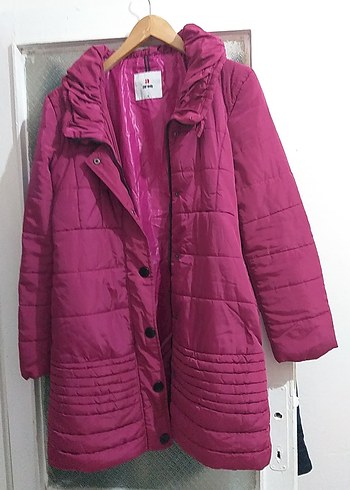 Avon Düğmeli Pembe Midi Kadın Kışlık kaban