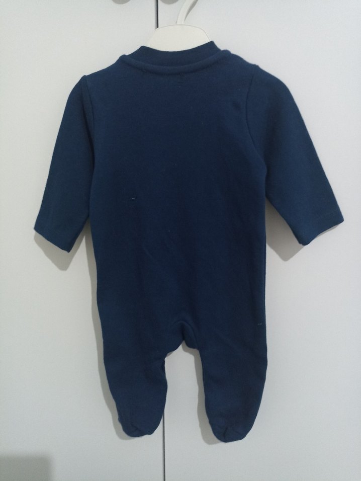 Uzun Kollu Mavi Bebek Tulum - Görsel 2