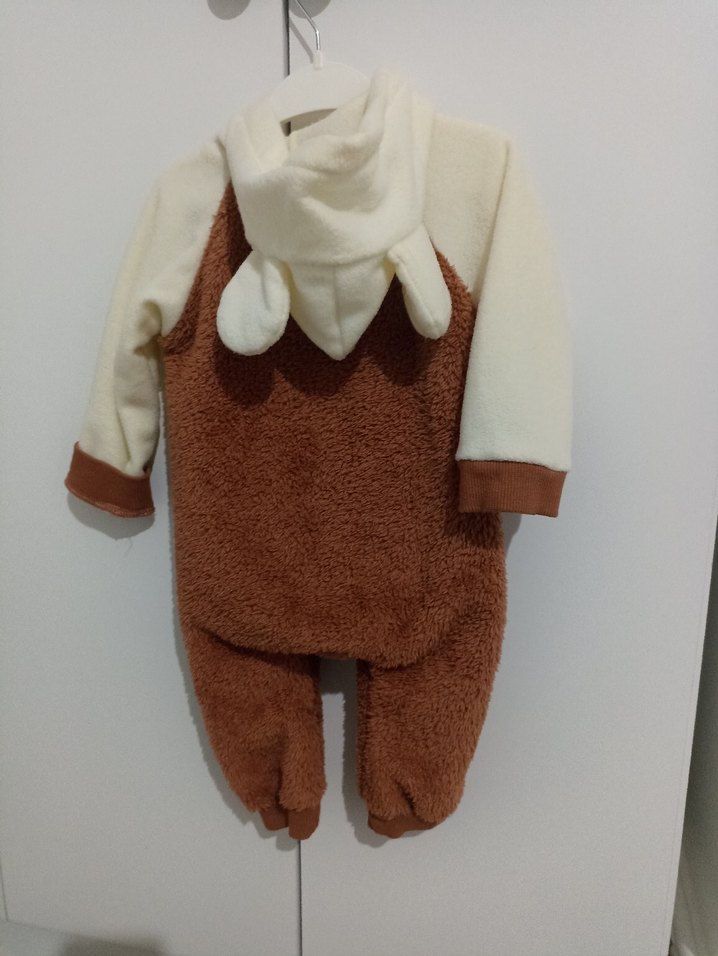 Kahverengi Kürklü Bebek Erkek Tulumu - Görsel 2