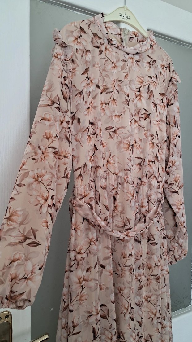 Bej Bohem Uzun Elbise - Görsel 2