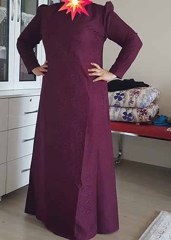 48 Beden bordo Renk Uzun Kollu Kadın Elbise