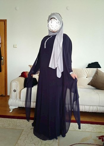 Uzun Mor Abiye Elbise