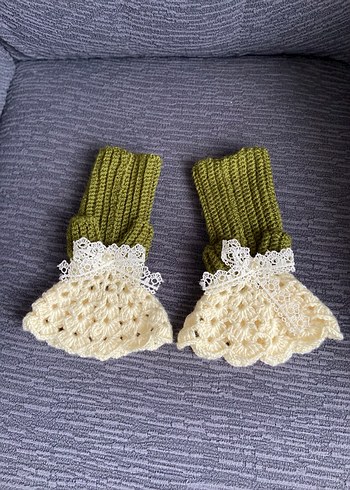 Dantel Detaylı Kadın Örgü Eldiven vintage eldiven - Görsel 8