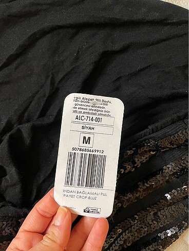 xs Beden Pull payet crop bluz