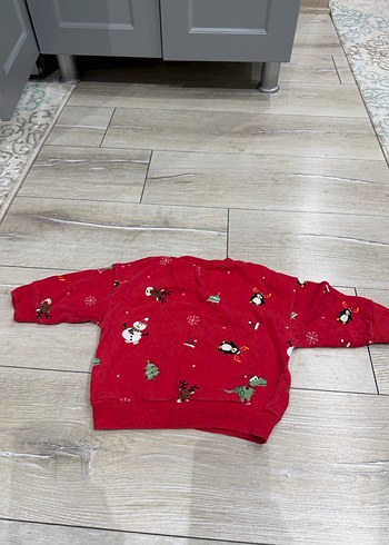 Erkek Çocuk Kırmızı Nakışlı Sweatshirt - Görsel 3