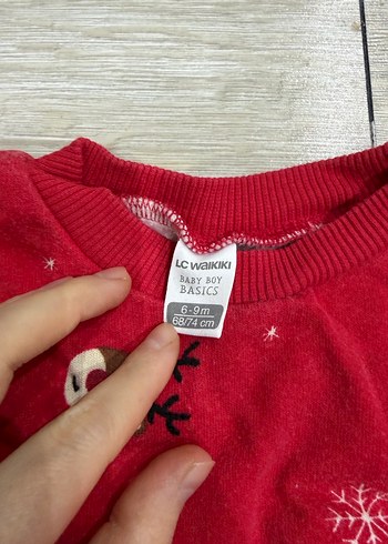 Erkek Çocuk Kırmızı Nakışlı Sweatshirt - Görsel 2